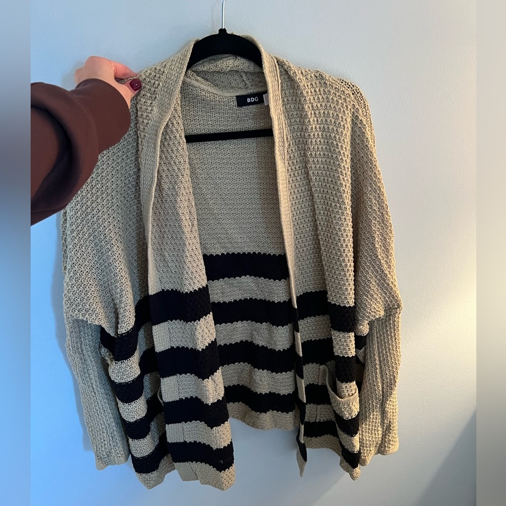 Tan and Black Stripper Cardigan